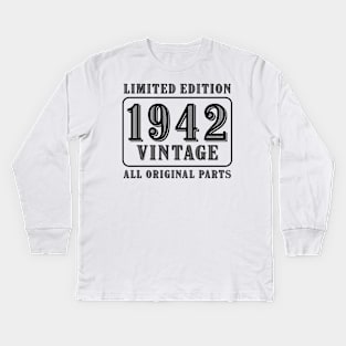 All original parts vintage 1942 limited edition birthday Kids Long Sleeve T-Shirt